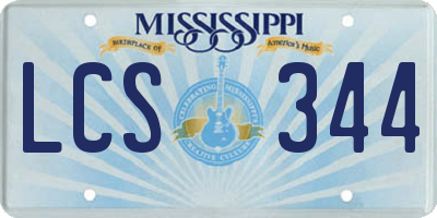 MS license plate LCS344