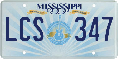 MS license plate LCS347