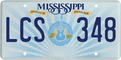 MS license plate LCS348