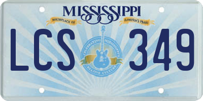 MS license plate LCS349