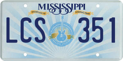 MS license plate LCS351