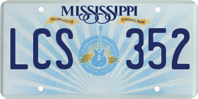 MS license plate LCS352