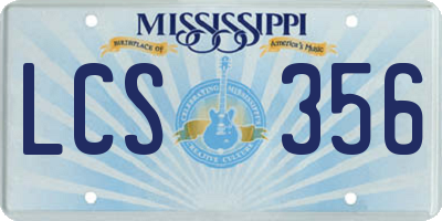 MS license plate LCS356