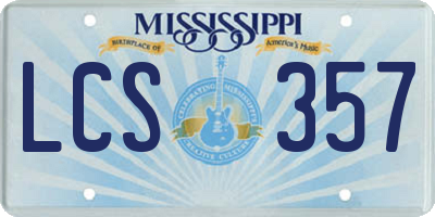 MS license plate LCS357