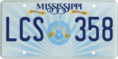MS license plate LCS358