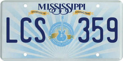 MS license plate LCS359