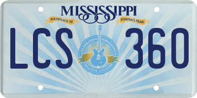 MS license plate LCS360