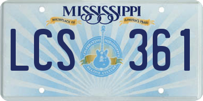 MS license plate LCS361