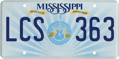 MS license plate LCS363