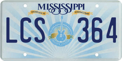 MS license plate LCS364