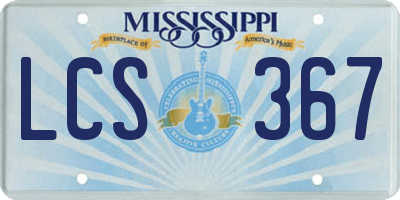 MS license plate LCS367