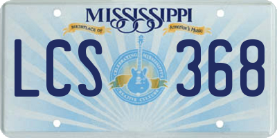 MS license plate LCS368