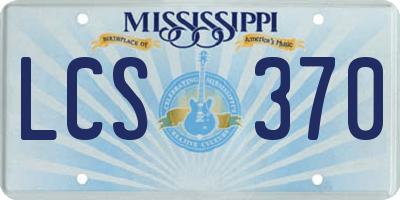 MS license plate LCS370
