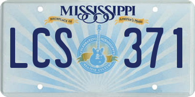 MS license plate LCS371