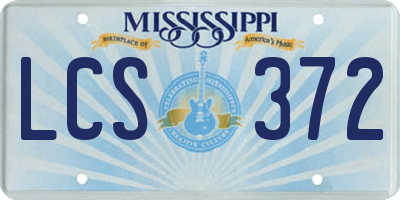 MS license plate LCS372