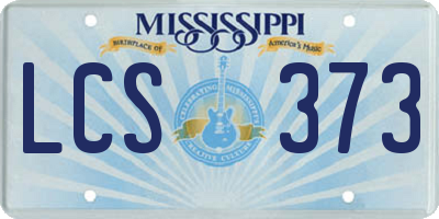 MS license plate LCS373