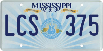 MS license plate LCS375