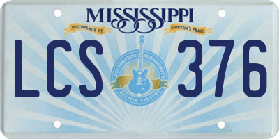 MS license plate LCS376