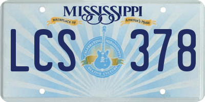 MS license plate LCS378