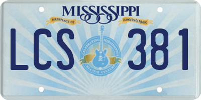 MS license plate LCS381