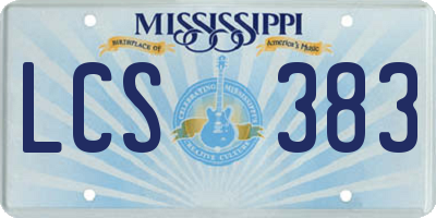 MS license plate LCS383
