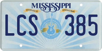 MS license plate LCS385