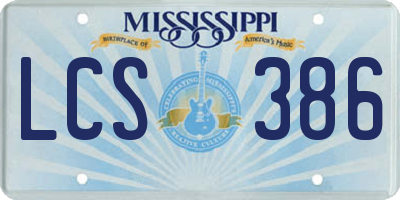 MS license plate LCS386
