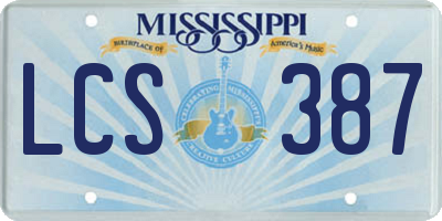 MS license plate LCS387