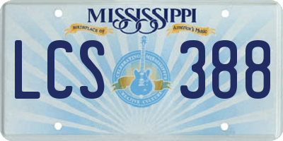 MS license plate LCS388