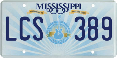 MS license plate LCS389