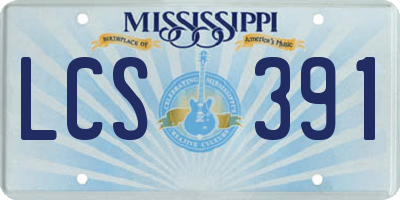 MS license plate LCS391