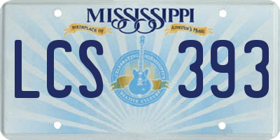 MS license plate LCS393