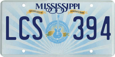 MS license plate LCS394