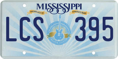 MS license plate LCS395