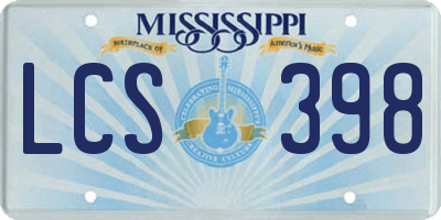MS license plate LCS398