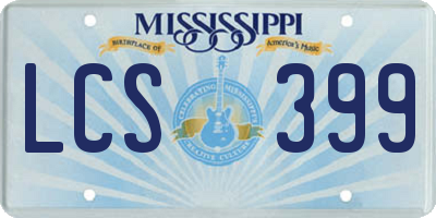 MS license plate LCS399