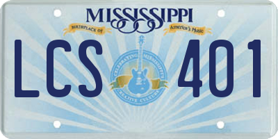 MS license plate LCS401