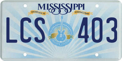 MS license plate LCS403