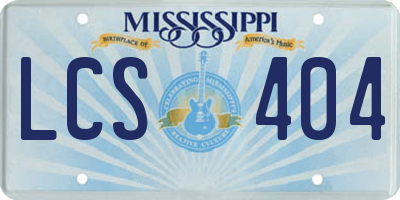 MS license plate LCS404