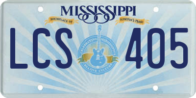 MS license plate LCS405