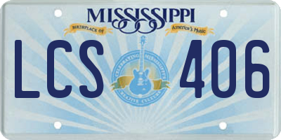 MS license plate LCS406