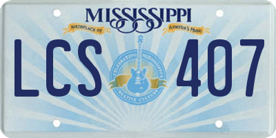 MS license plate LCS407