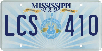MS license plate LCS410