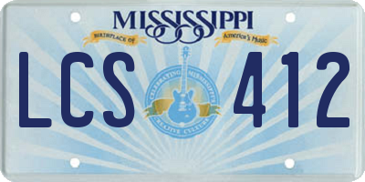 MS license plate LCS412