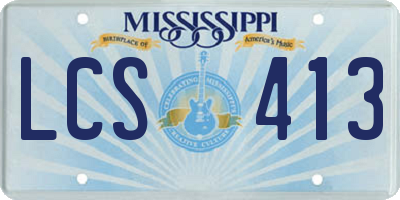 MS license plate LCS413