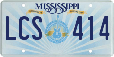MS license plate LCS414