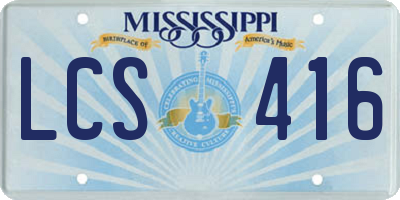 MS license plate LCS416