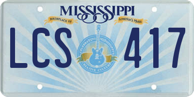 MS license plate LCS417