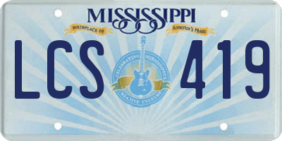 MS license plate LCS419