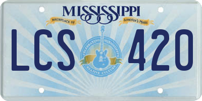 MS license plate LCS420